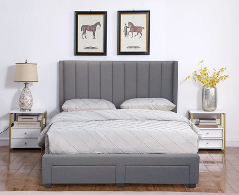 Ashley Upholstered Platform Bed with 4 Storage Drawers