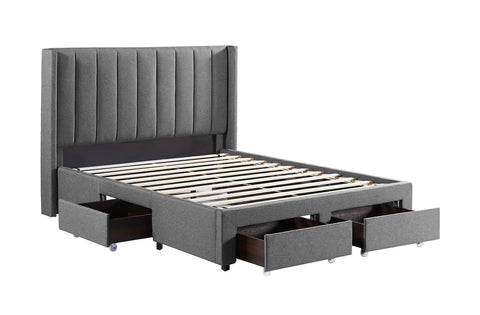 Ashley Upholstered Platform Bed with 4 Storage Drawers