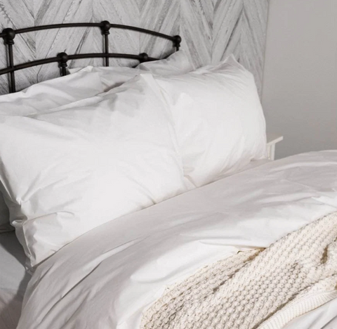 Skylark+Owl's Organic Collection Cotton Percale Sheet Set ( Pure White)